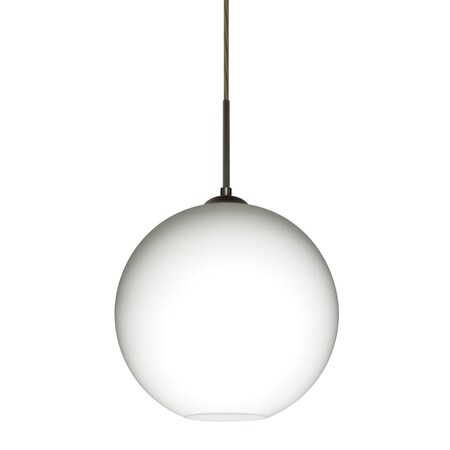 Besa Lighting Coco 12 Pendant, Opal Matte, Bronze Finish, 1x60W Incandescent 1JT-COCO1207-BR